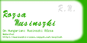 rozsa musinszki business card